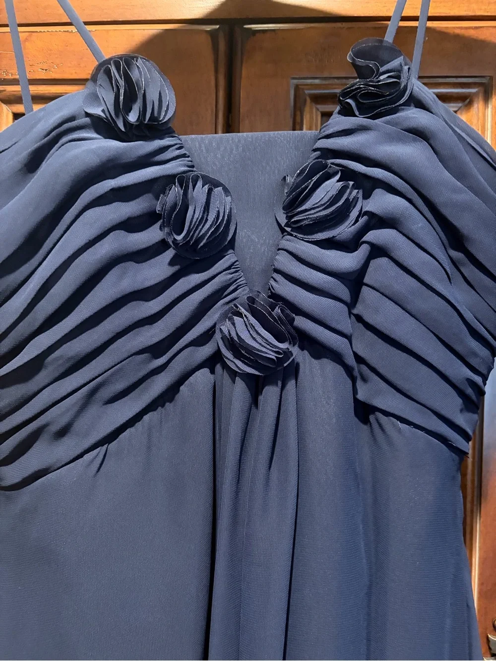 Bari Jay Navy Blue Chiffon Maxi Dresses (set of 2 for Jr. Bridesmaids)